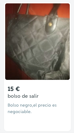 Bolso. Ejemplo de lo que los almerienses compran y venden en internet.