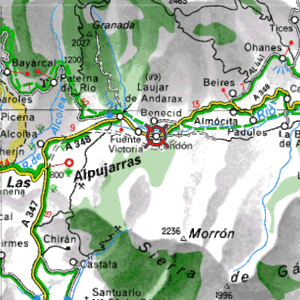 Fondón en el mapa. Fuente. Turismo en la Alpujarra